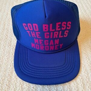 Royal Blue Trucker Hat with Pink Text - Megan Moroney